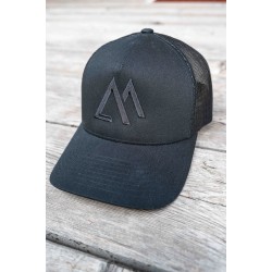Black on black trucker cap