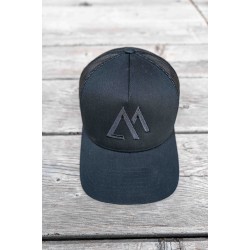 Black on black trucker cap